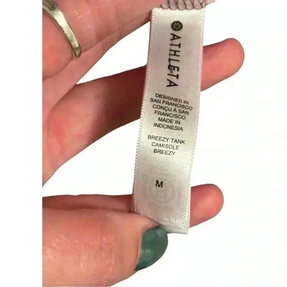 Athleta Women’s Medium Micro Cheetah Bashful Rose Sleeveless Breezy Tank Top - Picture 15 of 16